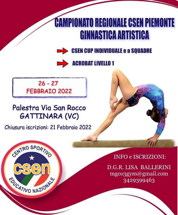 Campionato Regionale CSEN Piemonte Ginnastica Artistica