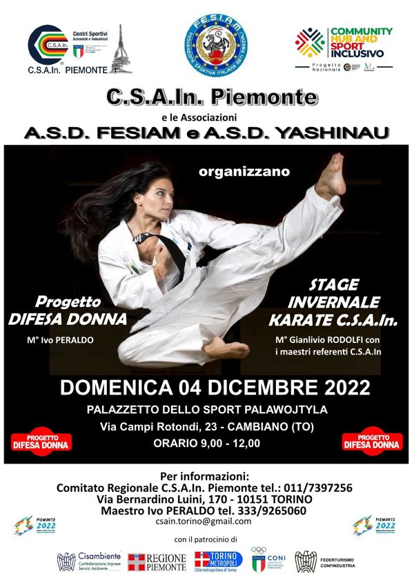Progetto difesa donna e Stage invernale Karate 